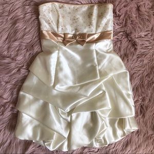 Ivory and Champagne Semi-Formal Dress